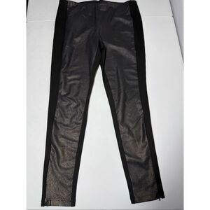 Esprit Women’s Pants Faux Leather Trim Size XL Black